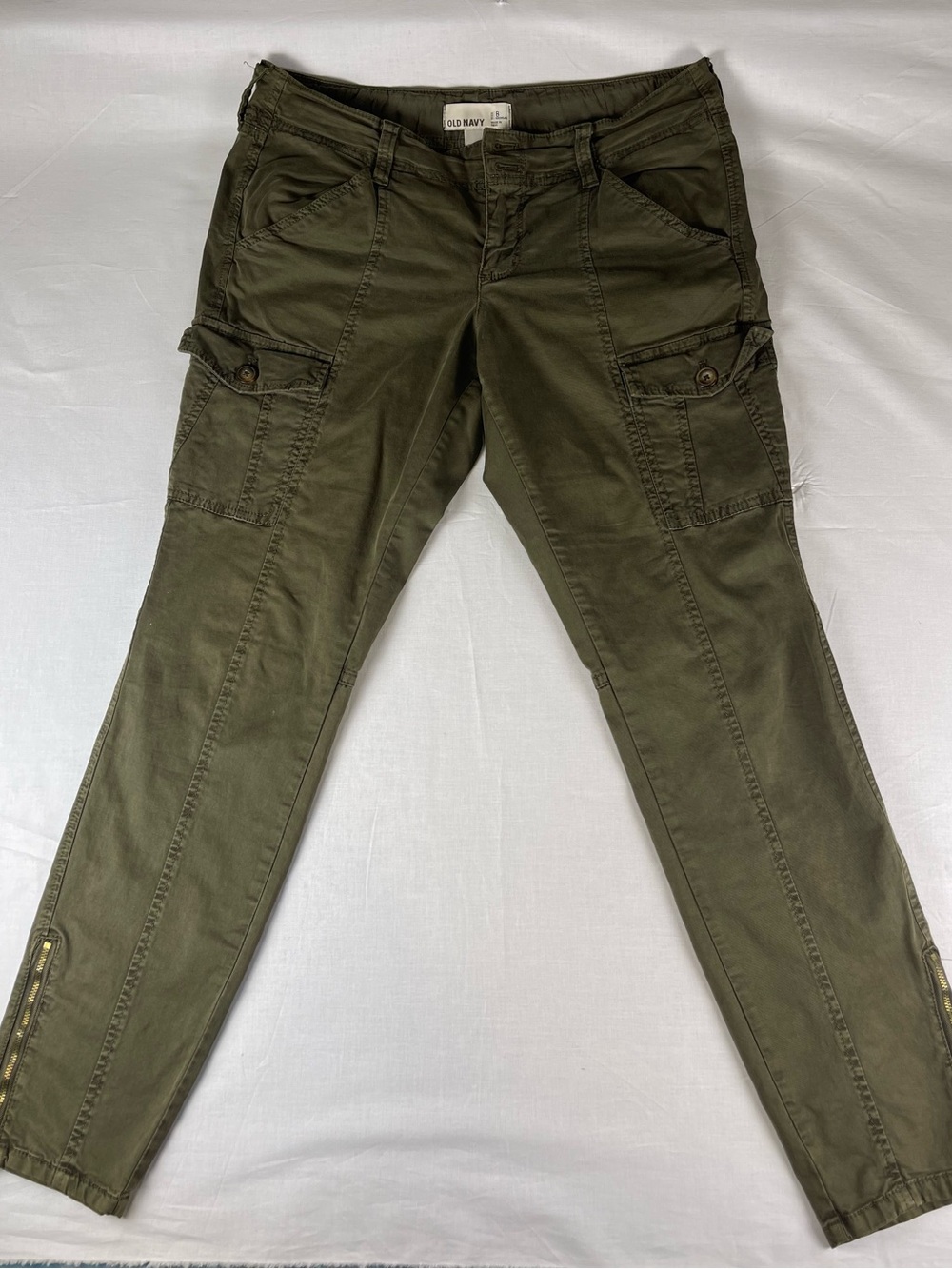 Old Navy Olive Green Cargo Skinny Pants with Ankle Zippers